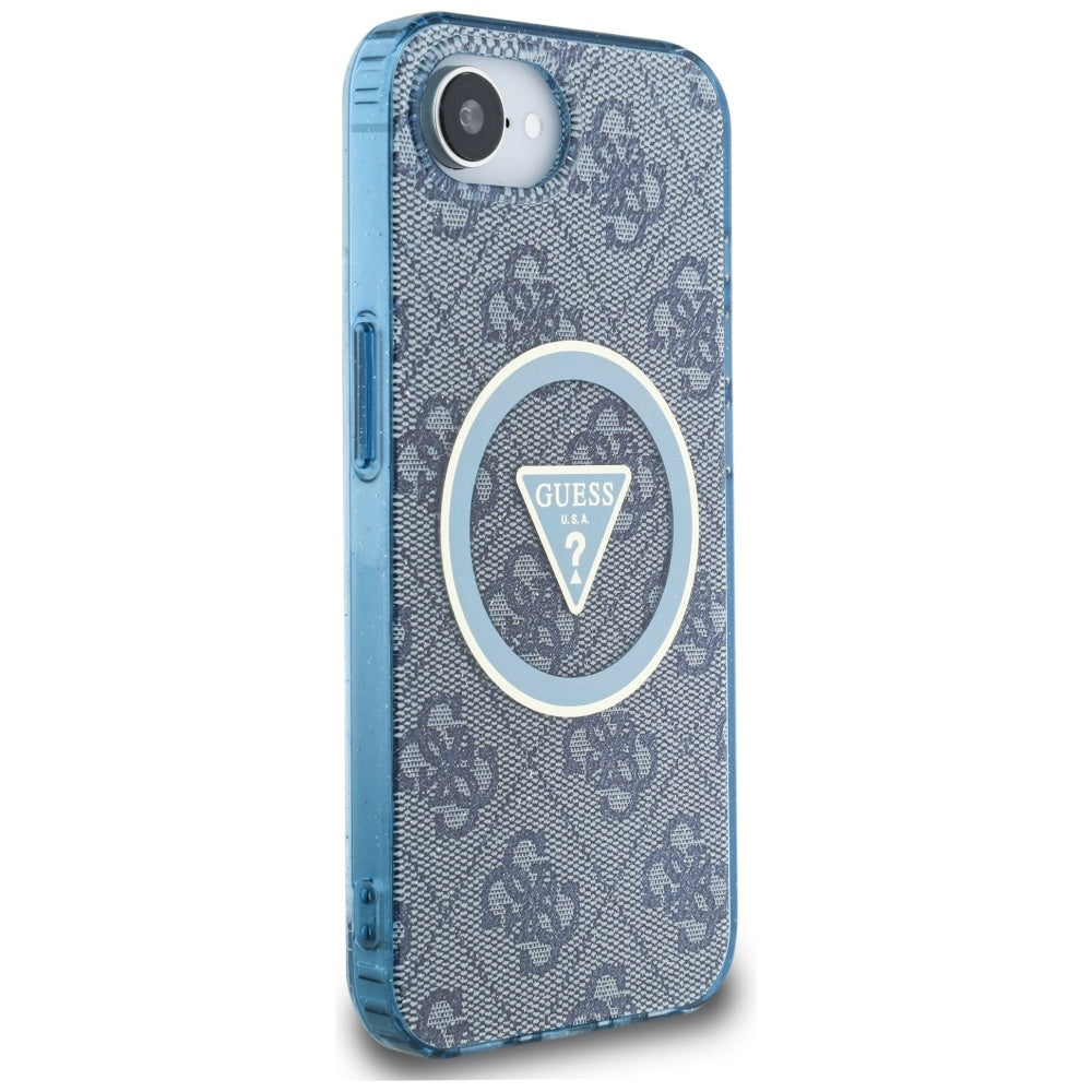 Guess MagSafe dėklas iPhone 16e – mėlynas
