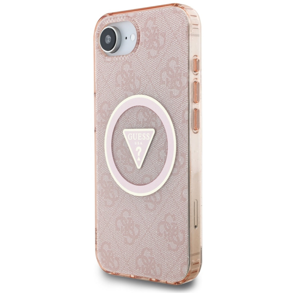 Guess MagSafe dėklas iPhone 16e – rožinis