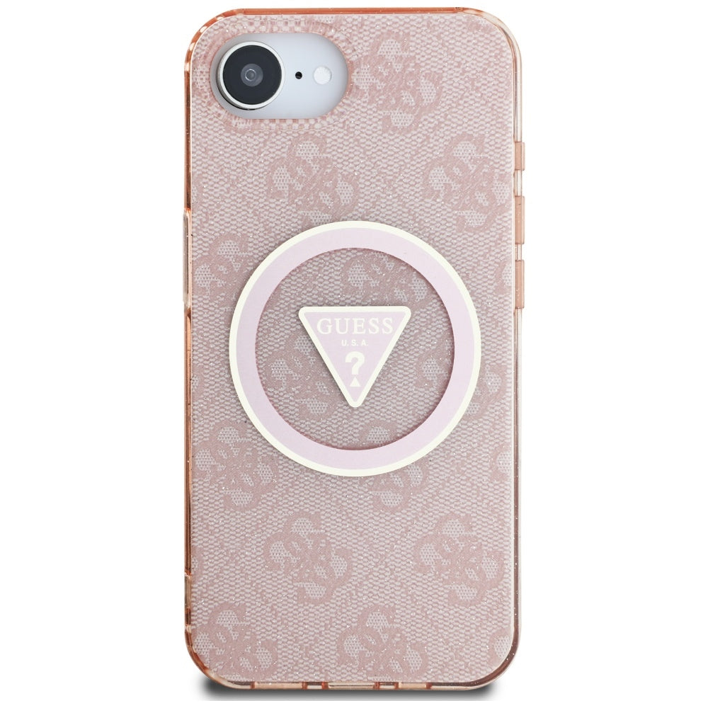 Guess MagSafe dėklas iPhone 16e – rožinis