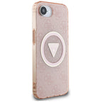 Guess MagSafe dėklas iPhone 16e – rožinis