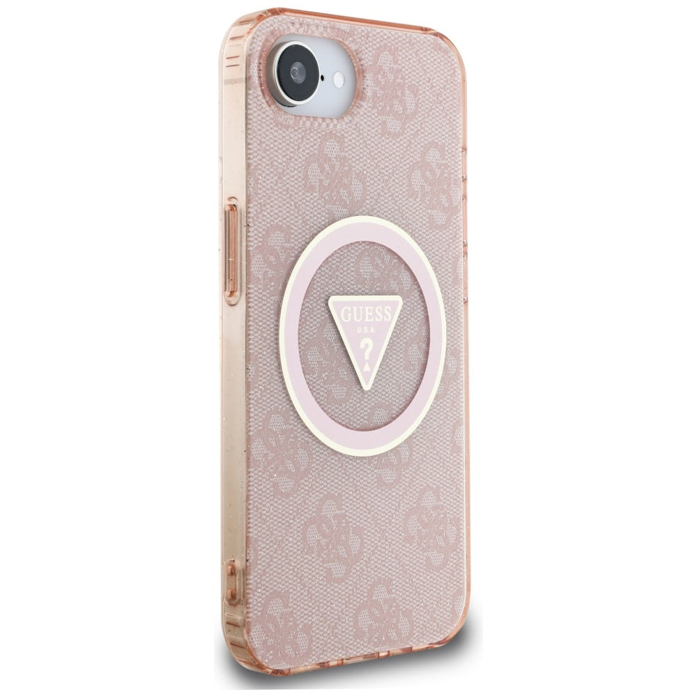 Guess MagSafe dėklas iPhone 16e – rožinis
