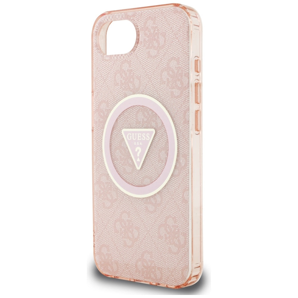 Guess MagSafe dėklas iPhone 16e – rožinis