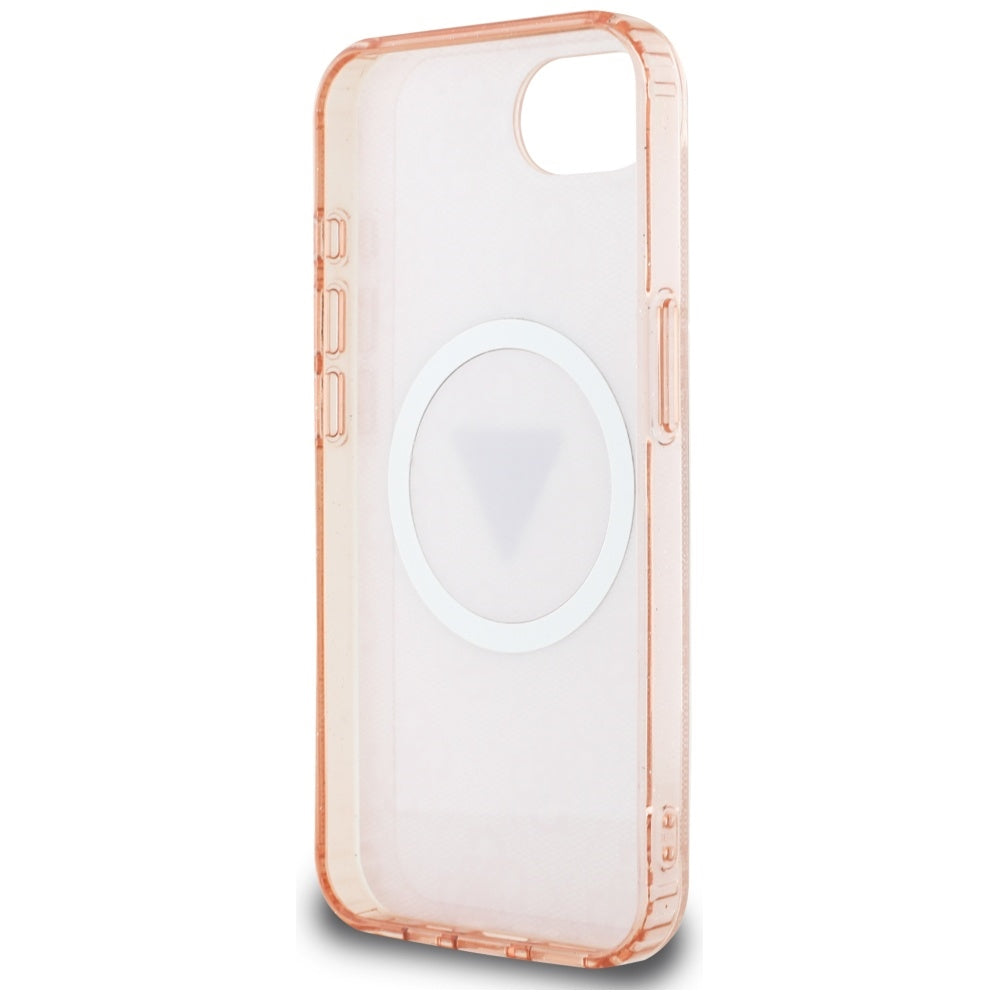 Guess MagSafe dėklas iPhone 16e – rožinis