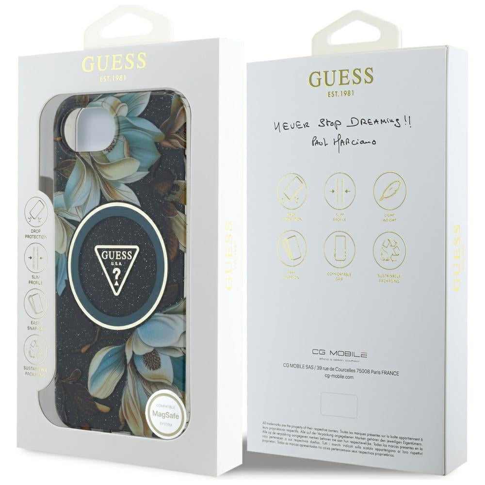 Guess MagSafe dėklas iPhone 16e – juodas
