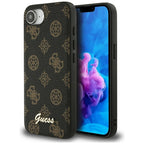 Guess Peony Script Logo MagSafe iPhone 16e dėklas - juodas -- iPhone 16e