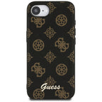 Guess Peony Script Logo MagSafe iPhone 16e dėklas - juodas -- iPhone 16e