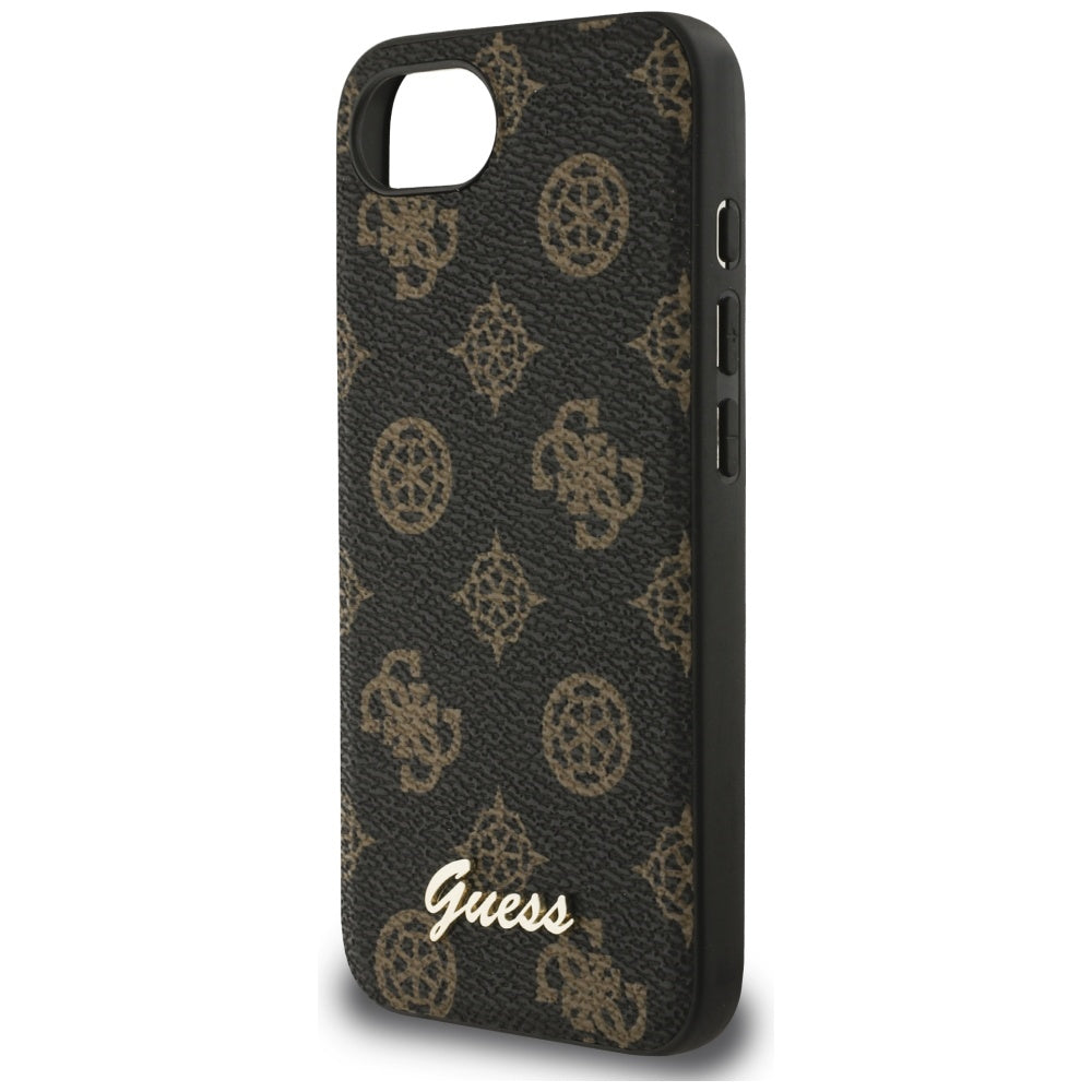Guess Peony Script Logo MagSafe iPhone 16e dėklas - juodas -- iPhone 16e