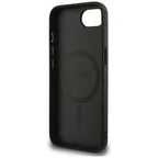Guess Peony Script Logo MagSafe iPhone 16e dėklas - juodas -- iPhone 16e