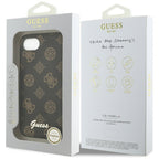 Guess Peony Script Logo MagSafe iPhone 16e dėklas - juodas -- iPhone 16e
