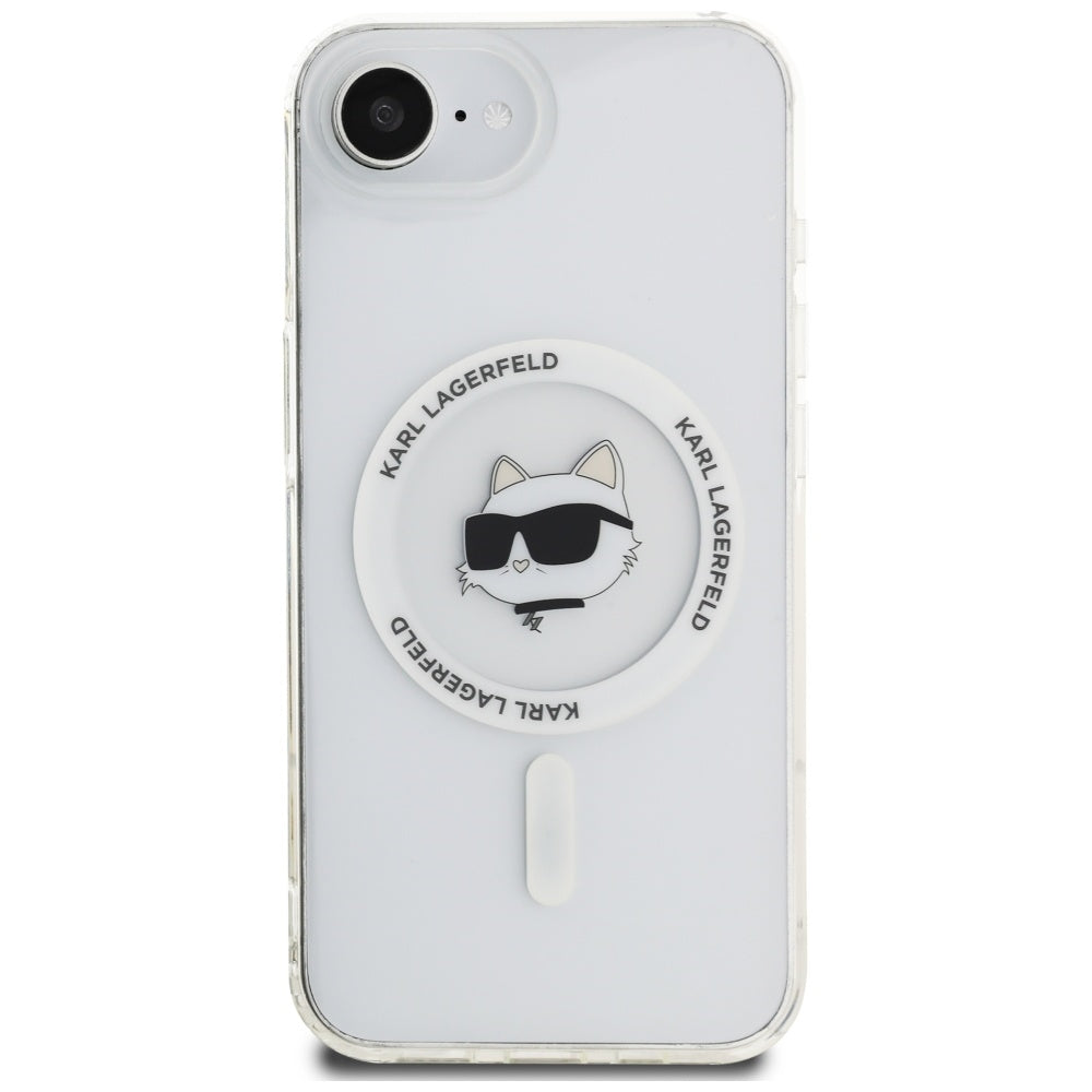 Karl Lagerfeld MagSafe dėklas iPhone 16e – baltas