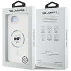 Karl Lagerfeld MagSafe dėklas iPhone 16e – baltas