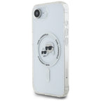 Karl Lagerfeld MagSafe dėklas iPhone 16e – baltas