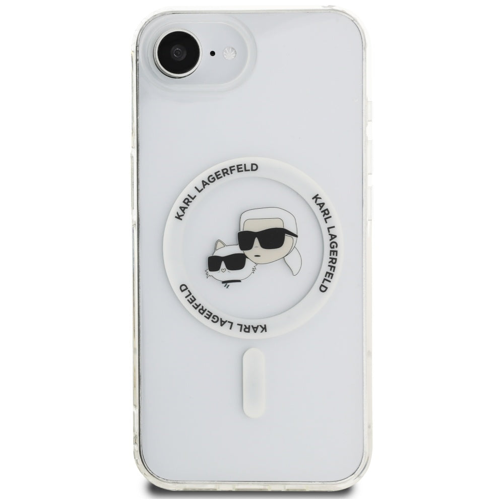 Karl Lagerfeld MagSafe dėklas iPhone 16e – baltas
