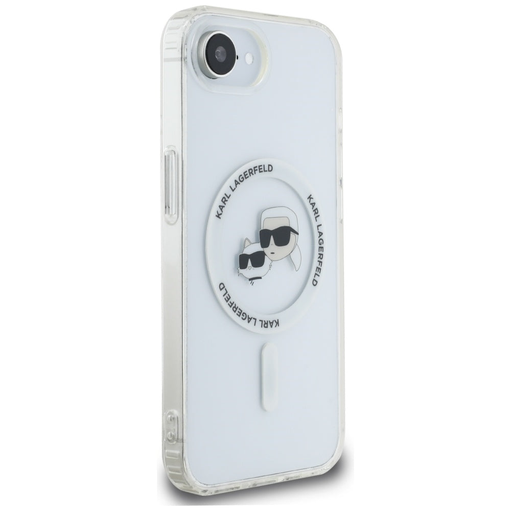 Karl Lagerfeld MagSafe dėklas iPhone 16e – baltas