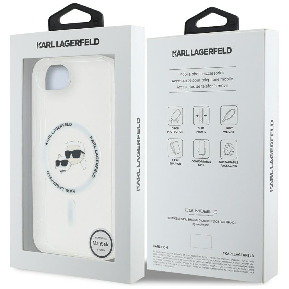 Karl Lagerfeld MagSafe dėklas iPhone 16e – baltas