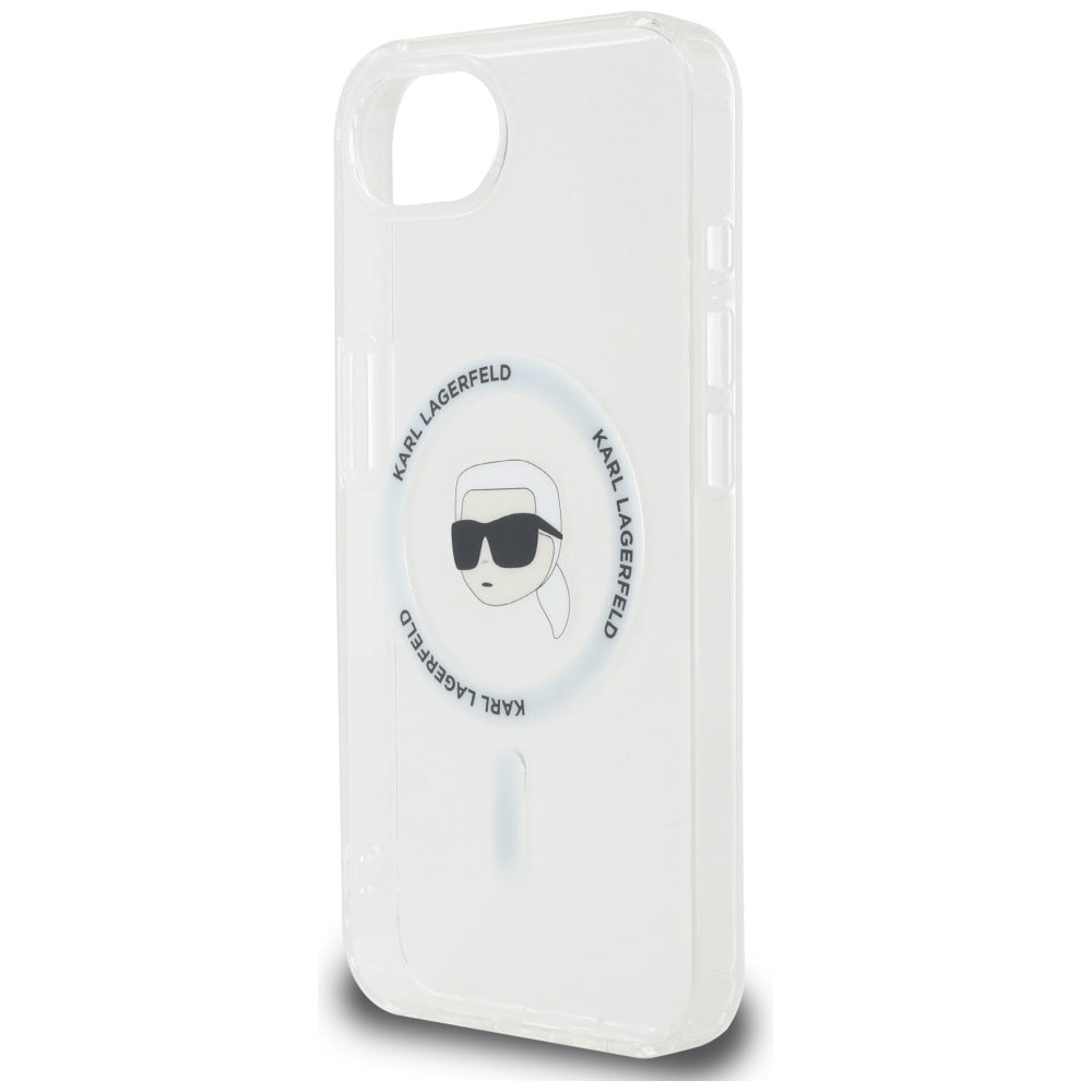 Karl Lagerfeld MagSafe dėklas iPhone 16e – baltas