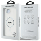 Karl Lagerfeld MagSafe dėklas iPhone 16e – baltas