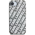 Karl Lagerfeld IML Repeat Logo dėklas iPhone 16e – sidabrinis