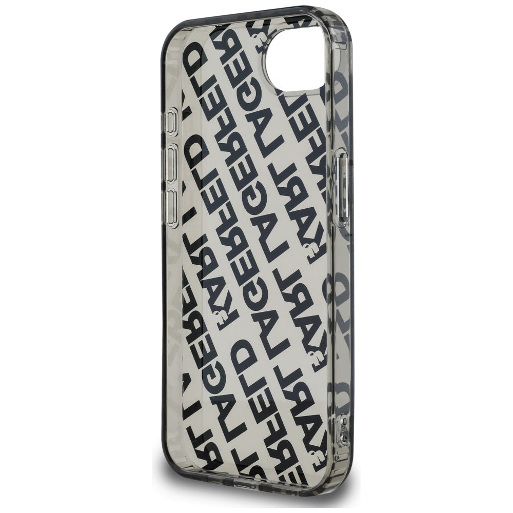 Karl Lagerfeld IML Repeat Logo dėklas iPhone 16e – sidabrinis