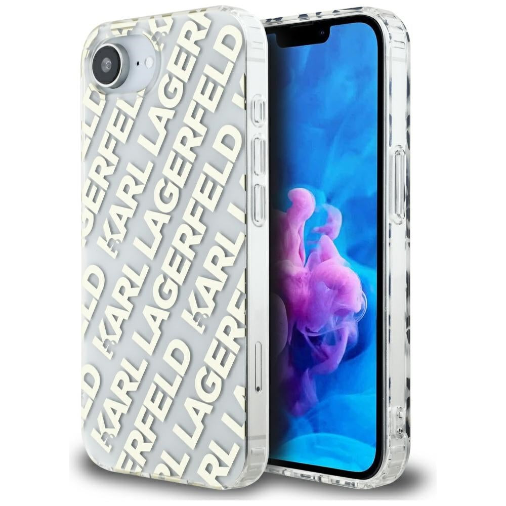 Karl Lagerfeld IML Repeat Logo dėklas iPhone 16e – auksinis -- iPhone 16e