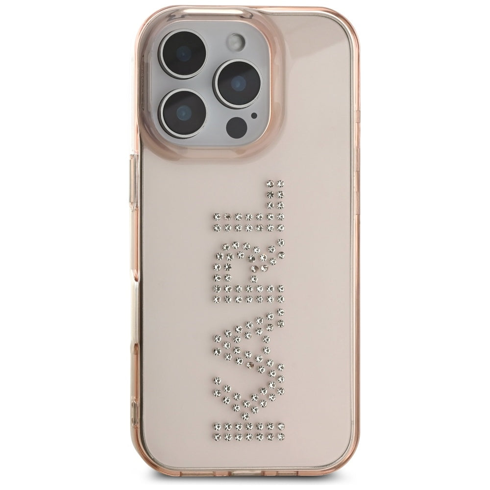 Karl Lagerfeld dėklas iPhone 16 Pro Max – rožinis