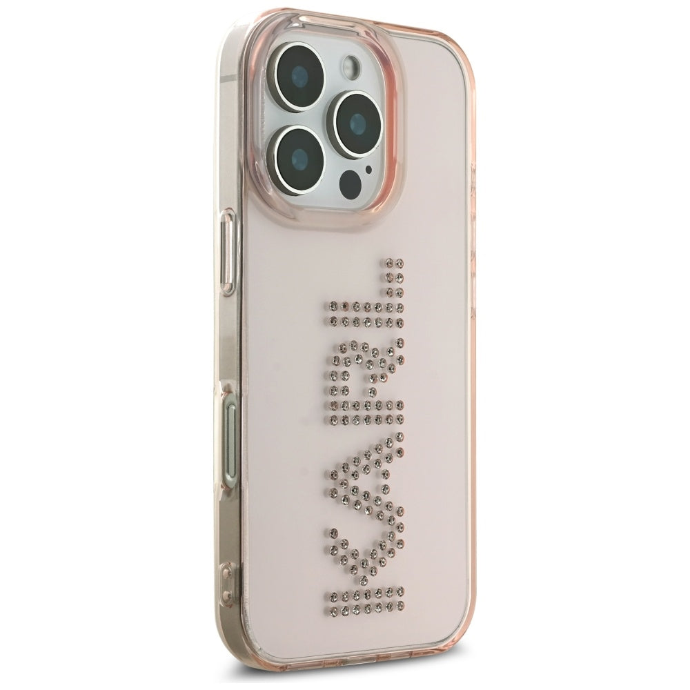 Karl Lagerfeld dėklas iPhone 16 Pro Max – rožinis
