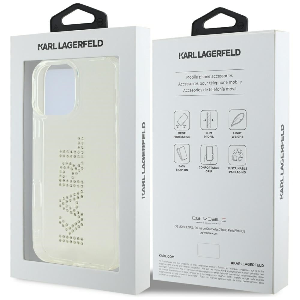 Karl Lagerfeld dėklas iPhone 16 Pro – skaidrus
