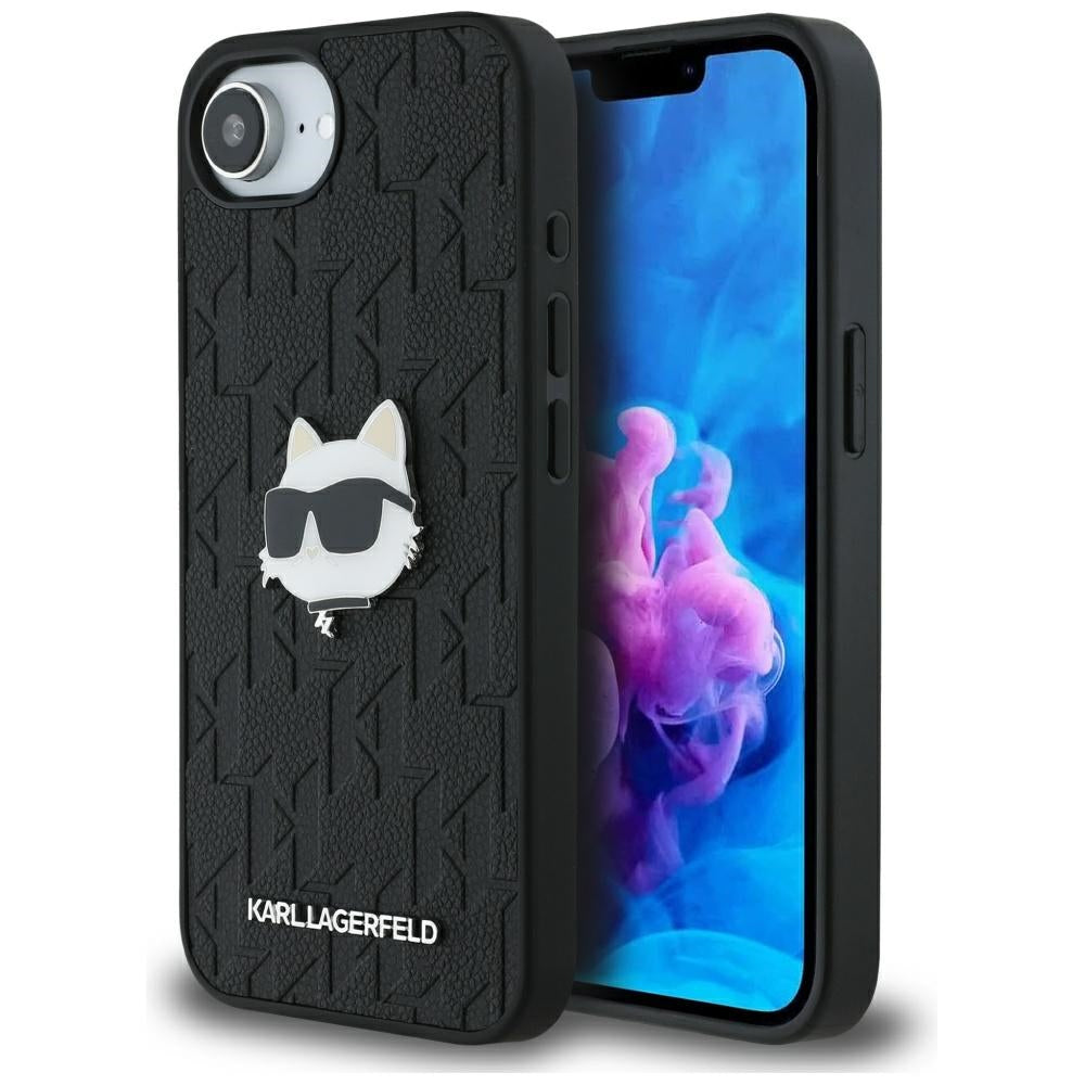Karl Lagerfeld Monogram dėklas iPhone 16e – juodas