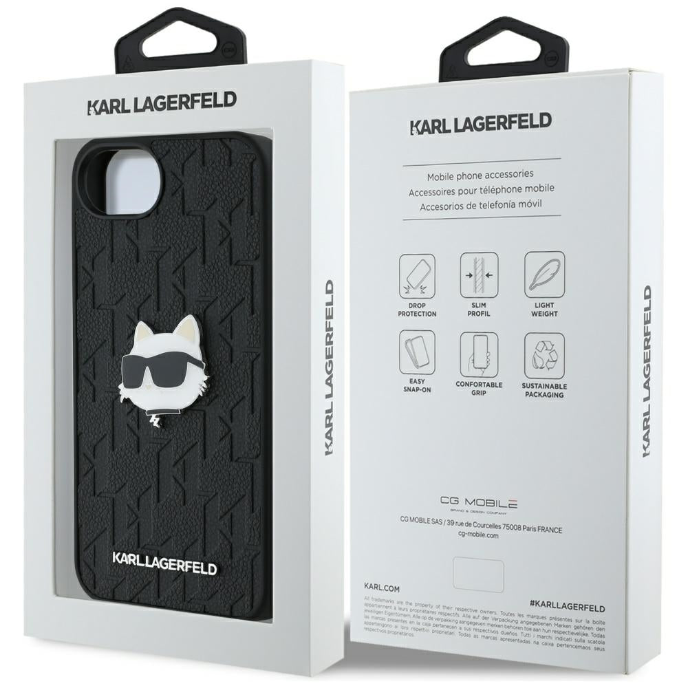 Karl Lagerfeld Monogram dėklas iPhone 16e – juodas