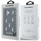 Karl Lagerfeld Saffiano Crystals dėklas iPhone 16 – juodas