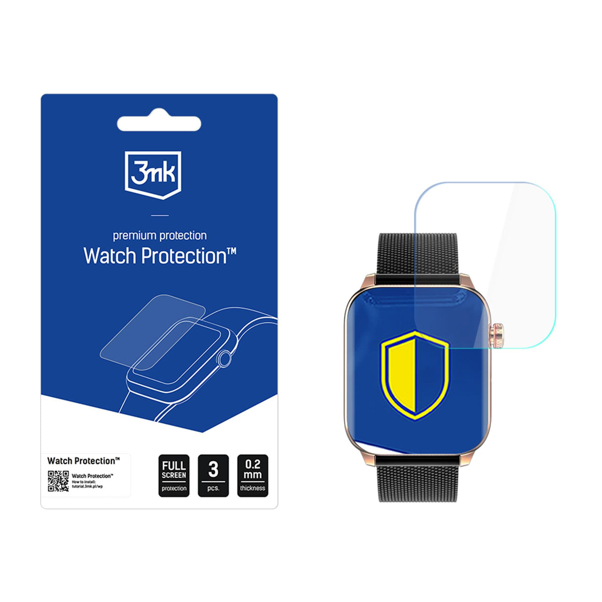 3mk Watch Protection ARC išmaniojo laikrodžio ekrano apsauginė plėvelė, skirta MAXCOM Oxygen 2 FW64 -- MAXCOM Oxygen 2 FW64