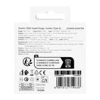 Xiaomi BHR9462EU 120W 6A USB-A sieninis įkroviklis su USB-C laidu - baltas