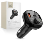 Tech-Protect CC06 3 jungčių PD72W automobilinis įkroviklis su siųstuvu - juodas -- Cell phone chargers