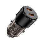 CC03 2 jungčių PD100W automobilinis įkroviklis - juodas -- Cell phone chargers