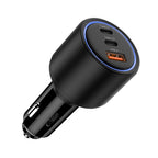 CC04 3 jungčių PD175W automobilinis įkroviklis - juodas -- Cell phone chargers