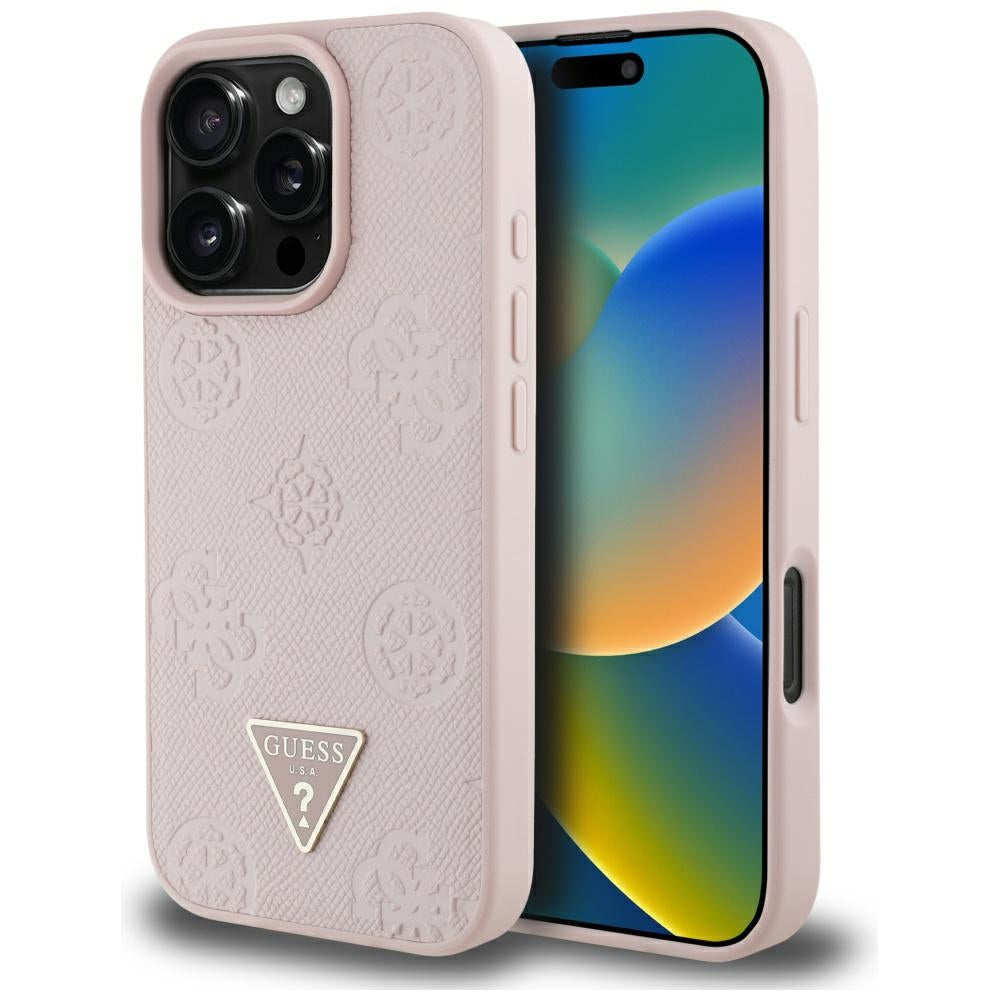 Guess MagSafe dėklas iPhone 16 Pro – rožinis