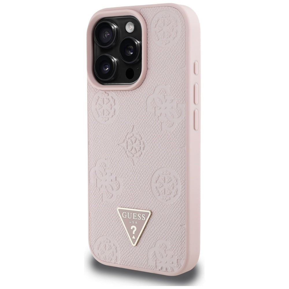 Guess MagSafe dėklas iPhone 16 Pro – rožinis