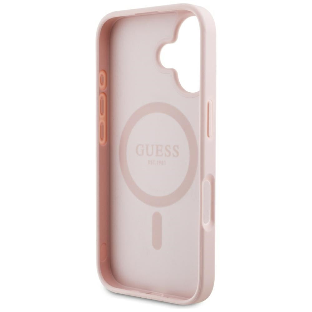 Guess MagSafe dėklas iPhone 16 – rožinis