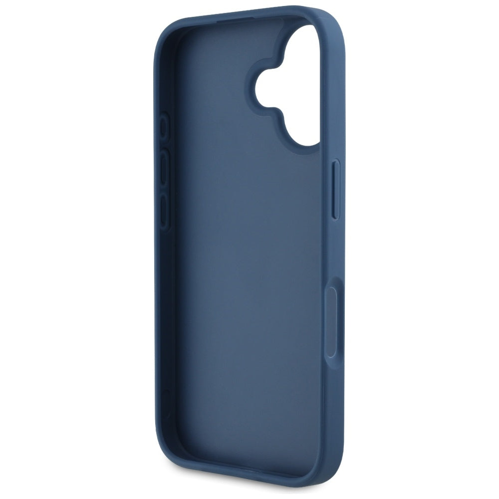 Guess Grained Roses 4G dėklas iPhone 16 – mėlynas