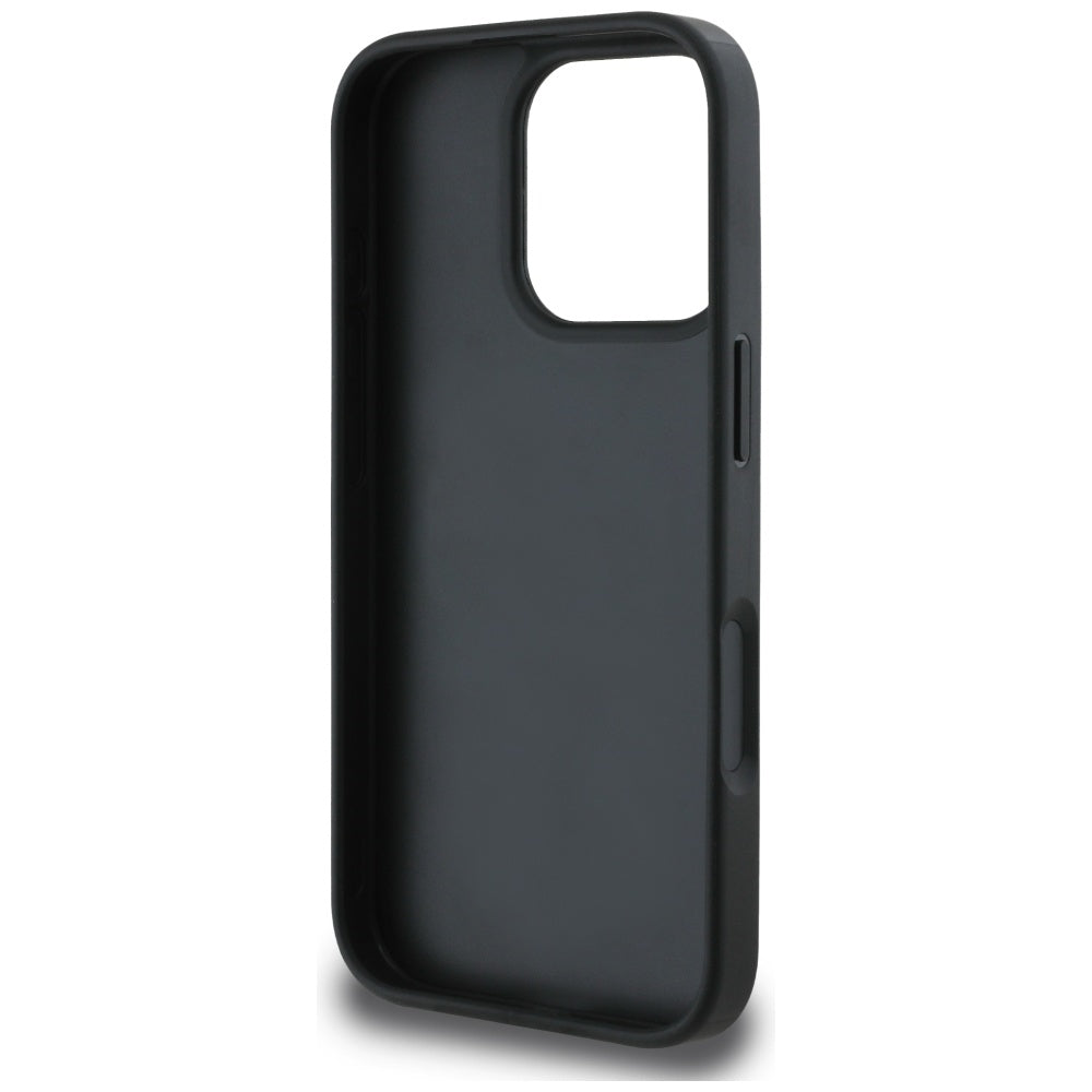 Guess Grained Roses dėklas iPhone 16 Pro – juodas