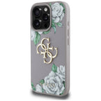 Guess dėklas iPhone 16 Pro – violetinis, Grained Roses