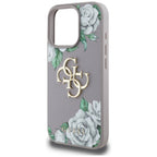 Guess dėklas iPhone 16 Pro – violetinis, Grained Roses
