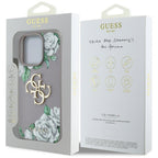 Guess dėklas iPhone 16 Pro – violetinis, Grained Roses