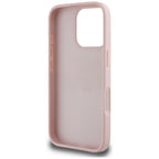 Guess Grained Roses Big 4G logo dėklas iPhone 16 Pro – rožinis