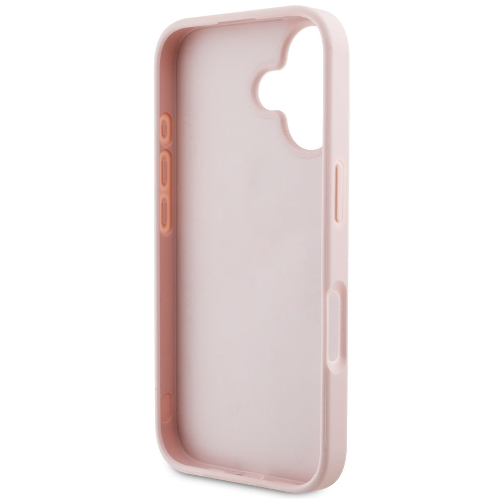 Guess Grained Roses 4G dėklas iPhone 16 – rožinis