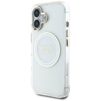 Guess MagSafe dėklas iPhone 16 – baltas