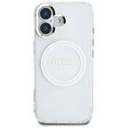 Guess MagSafe dėklas iPhone 16 – baltas