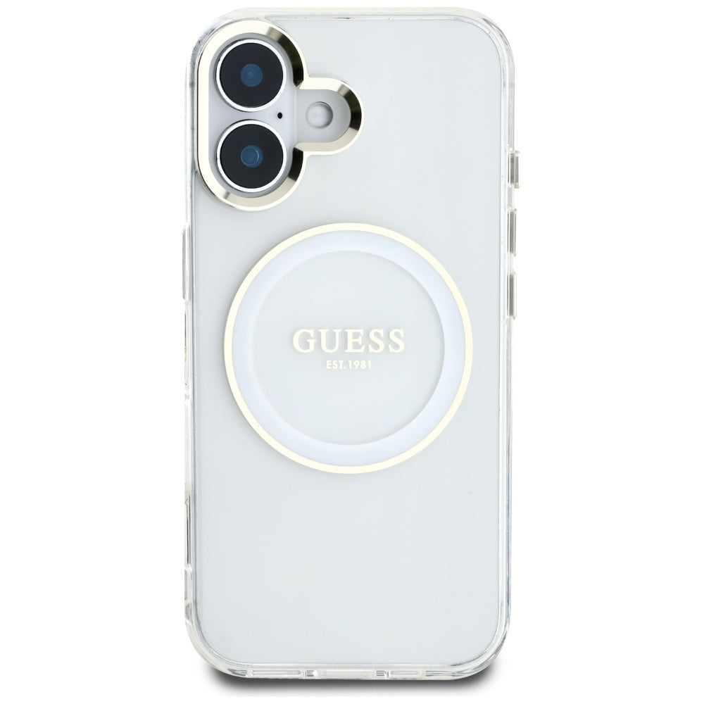 Guess MagSafe dėklas iPhone 16 – baltas
