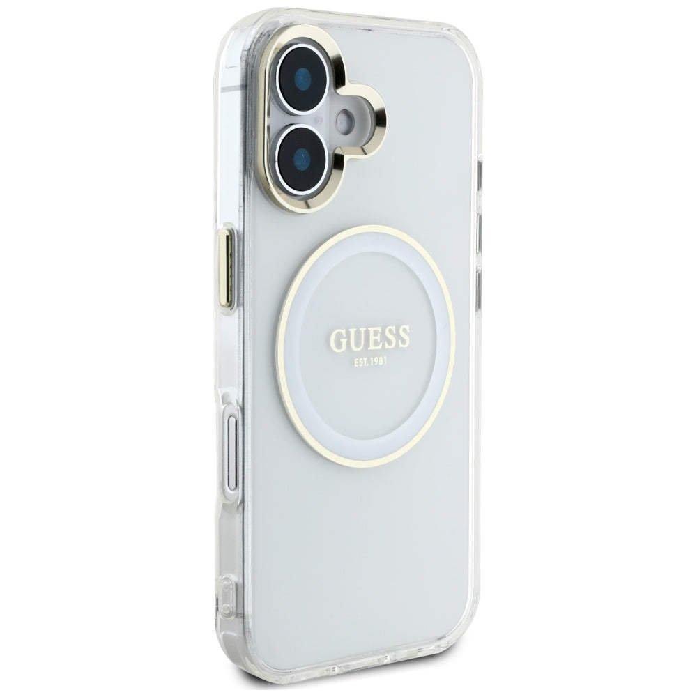 Guess MagSafe dėklas iPhone 16 – baltas