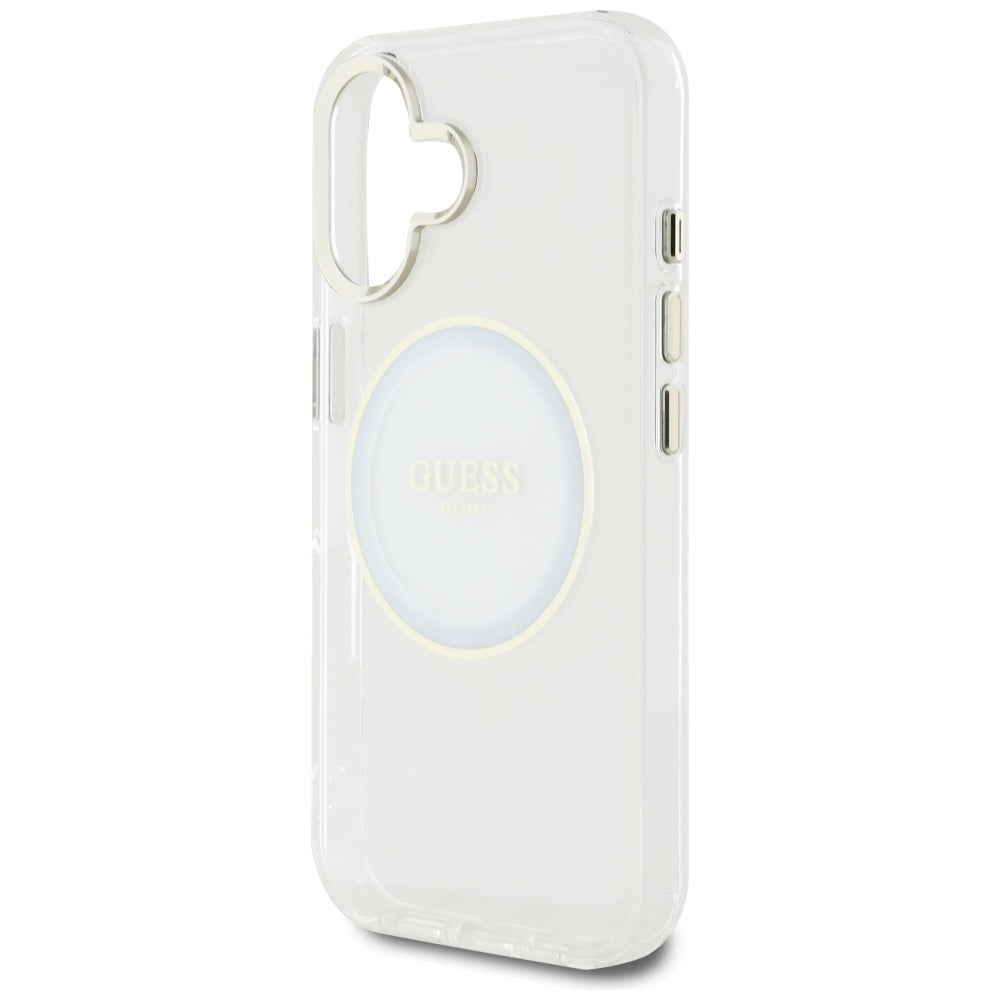 Guess MagSafe dėklas iPhone 16 – baltas